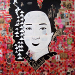 Geisha 84 inches x 84 inches mixed media on canvas